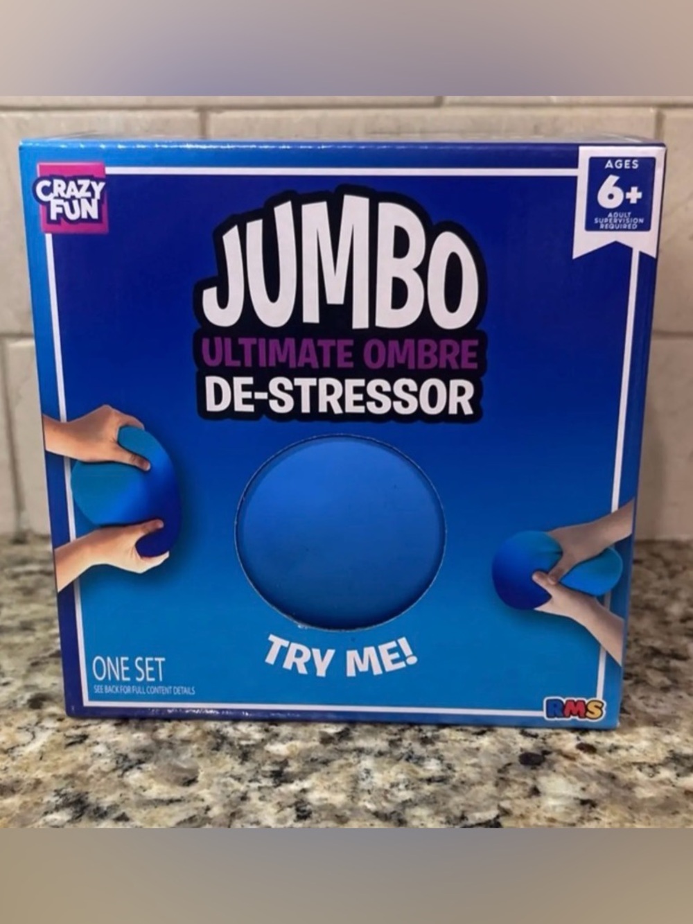 NIB Crazy Fun Jumbo Ultimate Ombre De-Stressor - Blue